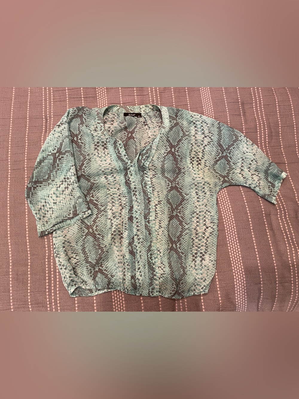 a.n.a Mint Green Snake Print Blouse